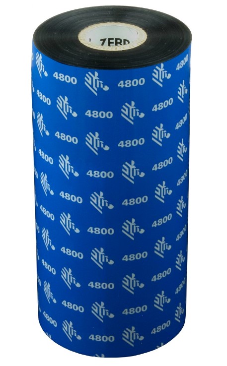 Риббон Zebra 4800 156 мм х 450 м, Resin, намотка OUT, втулка ширина 156 мм, диаметр 25,4 мм (1 дюйм), 04800BK15645