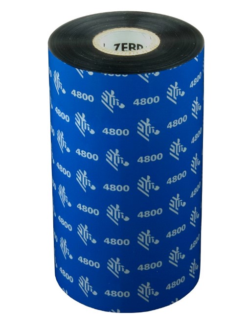 Риббон Zebra 4800 131 мм х 450 м, Resin, намотка OUT, втулка ширина 131 мм, диаметр 25,4 мм (1 дюйм), 04800BK13145