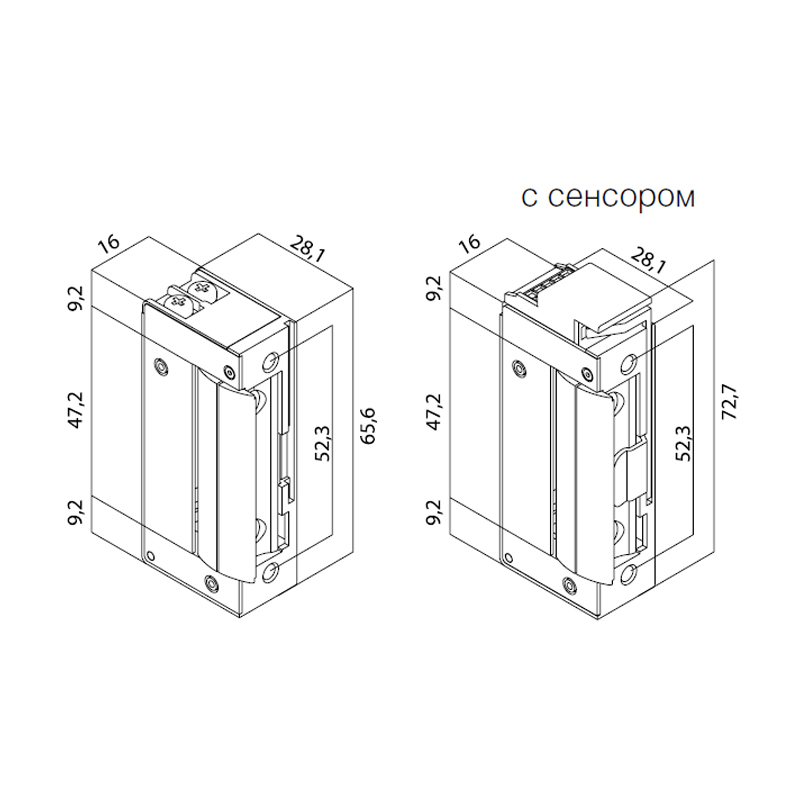 Электрозащелка миниатюрная 54.E10
