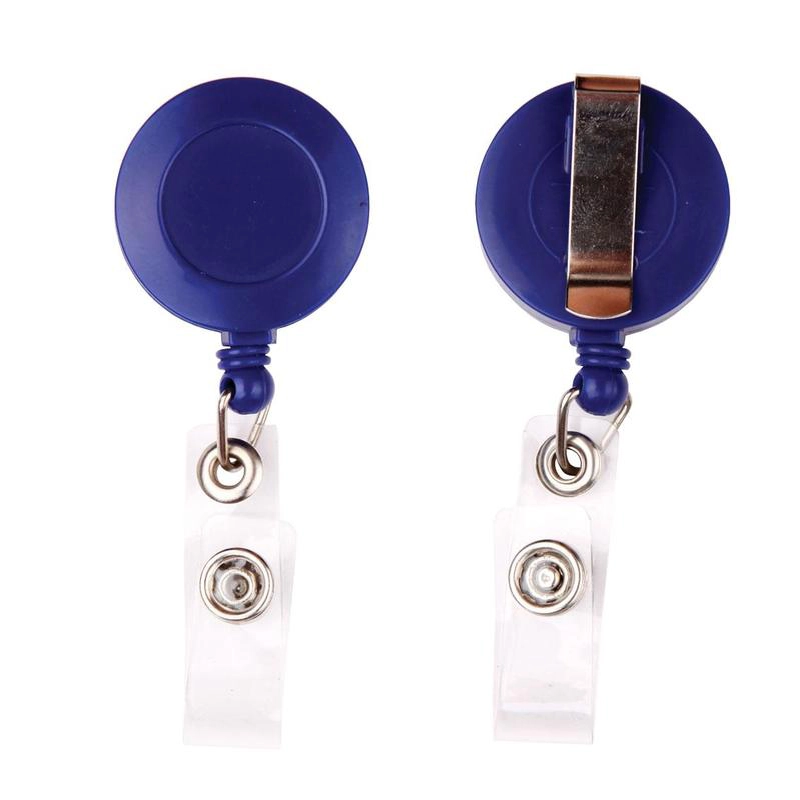 Держатель для бейджика Комус с рулеткой синий