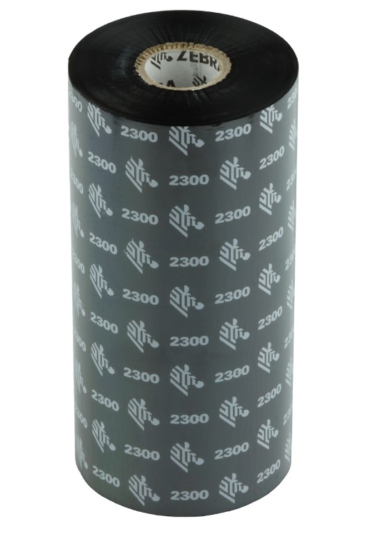 Риббон Zebra 2300 220 мм х 450 м, Wax, намотка OUT, втулка ширина 220 мм, диаметр 25,4 мм (1 дюйм), 02300BK22045
